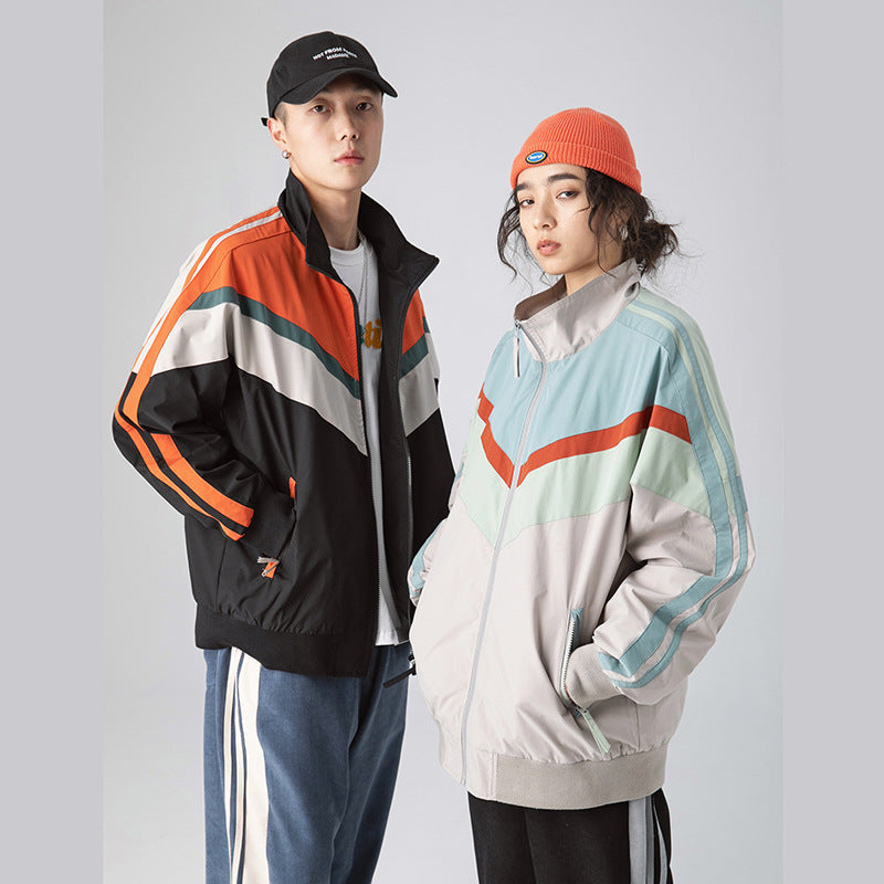 Men's Spring Stitching Workwear Jacket Men's Large Size Retro Sports Baseball Uniform Men's Loose Versatile Coat Men's Jacket