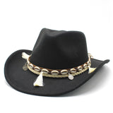 Wester Hats Autumn and Winter Western Cowboy Ethnic Style Woolen Jazz Top Hat