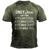 Man T Shirt Black round Neck Loose Print