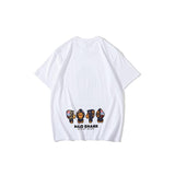 A Ape Print T Shirt Summer Short Sleeves, Blue Shark Monkey T-shirt Printed Casual Short Sleeve Fashion