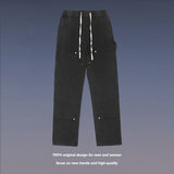 Mens Fall Outfits Washed and Worn Cargo Pants Straight Loose Sweatpants Wide-Leg Casual Pants