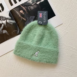 LL Cool J Hat Autumn and Winter Kangaroo Embroidery Plush Bonnet Beanie Hat