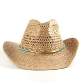 Fedora Hat Western Cowboy Fedora Hat Men and Women Curling Big Brimmed Straw Hat