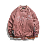 Men Fall Outfits Baseball Jacket Vintage Embroidered Loose Couple Jacket