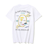 A Bath Ape T Shirt Summer Golden Printing Men's and Women's plus Size Loose Short Sleeve