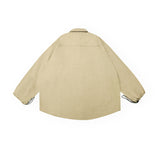 Men Shacket Long Sleeve Autumn Shirt Autumn Simple Solid Color Loose Long Sleeves Shirt for Men