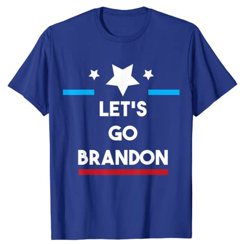 Let's Go Brandon T Shirt Printed Short Sleeve round Neck T-shirt