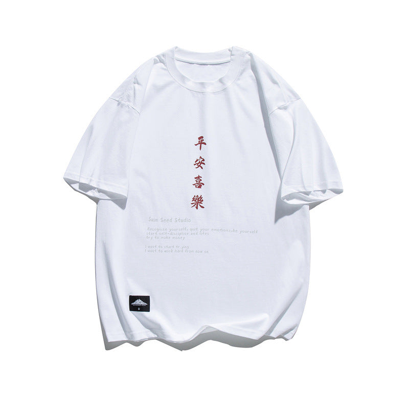 2022 Summer man t shirt Printed Loose round Neck Half Sleeve Shirt