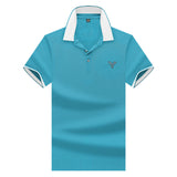 USPA Shirts Chuanqibaoluo Summer Men's Business Short-Sleeved Embroidered Polo Lapel T-shirt