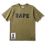 A Ape Print T Shirt Summer Letter Print Camouflage Short Sleeve T-shirt