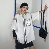 Harajuku Clothing Men's Casual Shirts Summer Loose Men's Short-Sleeve Shirt Casual Tup Cardigan
