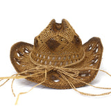 Wester Hats Men's Women's Straw Hat Outdoor Travel Seaside Beach Hat Sun Protection Sun Hat