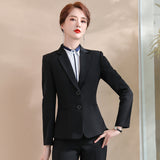 Women Pants Suit Uniform Designs Formal Style Office Lady Bussiness Attire Blue Slim Fit Business Suit Suit for Women