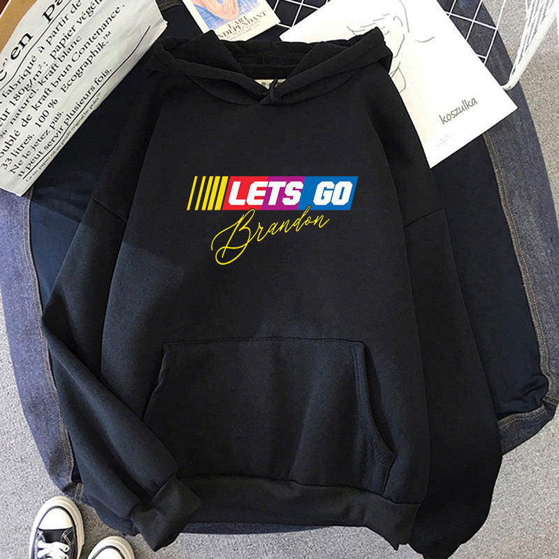 Let's Go Brandon Hoodie Autumn and Winter Hoodie Men Women Fleece Hooded Sweater