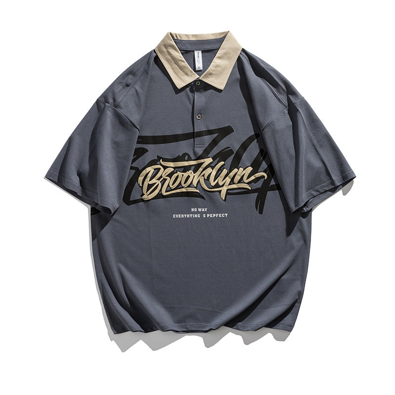 2022 Summer Man T Shirt Letter Printed Polo Shirt