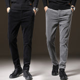 Mens Formal Suit Trousers Straight Leg Office Stretch Slim Fit Suit Pants Summer Pants Bottoms Spring Corduroy Slim Casual Pants Men Men Pants