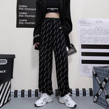 Harajuku Clothing Men Classic Retro Pants Straight Leg Pant Summer Print Loose Tappered Straight Track Pants Men's and Women's Casual Pants