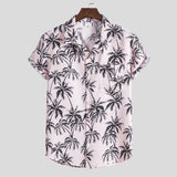 Men Shirt Fashion Slim Fit Shirts Short Sleeve Shirt Large Size Casual Beach Style Shirts Beach Style Summer New Men Casual Lapel Short Sleeve Flower Shirt
