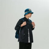 Men Shacket Long Sleeve Autumn Shirt Casual Shirt Loose Long Sleeve Lapel Shirt for Men