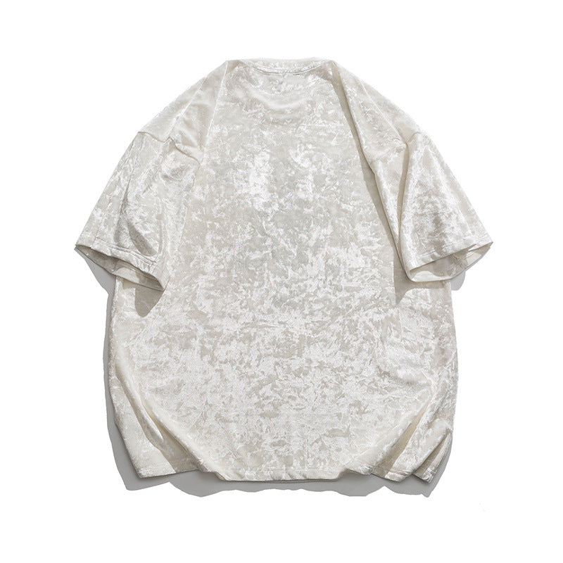 2022 Summer man t shirt Gold Velvet Printed Short Sleeve