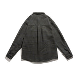 Men Shacket Long Sleeve Autumn Shirt Autumn Loose and Comfortable Lapel Plaid Shirt