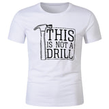 Man T Shirt Black round Neck Loose Printed Irregular Double-Sided Pullover