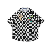 2022 Summer man t shirt Checkered Short Sleeve Shirt