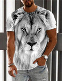 3D T Shirt Tiger Head Print round Neck