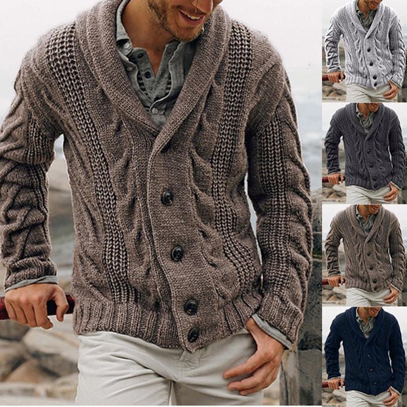 mens chunky knit Men Sweats plus Size Fashion Men's Knitwear Sweater