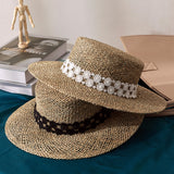 Italian Fedora Hats Summer Straw Hat Female Retro Sunshade Sun-Proof Vacation Seaside