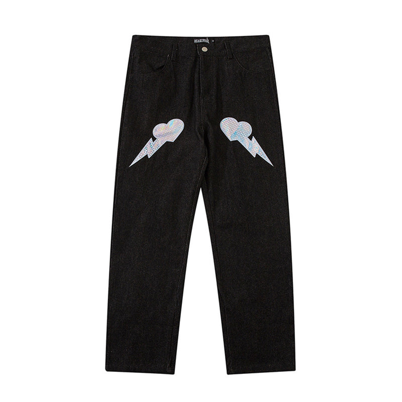 Jeans Men's plus Size Retro Sports Trousers Baggy Straight Trousers Men's Clothing Men Jeans