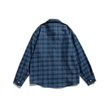 Men Shacket Long Sleeve Autumn Shirt Fall Lapels Cardigan Casual Plaid Shirt