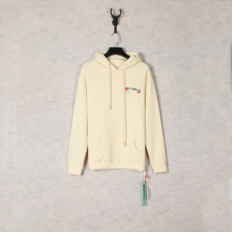 Autumn And Winter Plant Flower Series Hooded Sweater For Men And Women