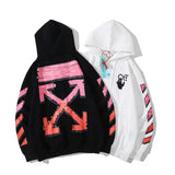 Autumn And Winter Pink Gradient Arrow Pattern Velvet Padded Hooded Sweatshirt Men And Women Same Style