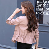 Hot Pink Motorcycle Jacket Spring and Autumn Fashion Early Autumn Top Tide
