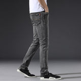 Straight Fit Prospector Jean for Men Baggy Denim Pants Loose Man Stretch Relaxed Jean Spring Slim-Fitting Stretch Straight Jeans Men's Business Grey Men Jeans