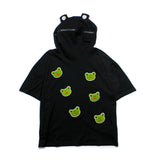 Harajuku Clothing Men's Tshirt Classic Retro Shirts Summer Loose Hooded Short Sleeve T-shirt Men and Women