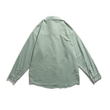 Men Shacket Long Sleeve Autumn Shirt Autumn Loose Fashion Color Contrast Stitching Shirt