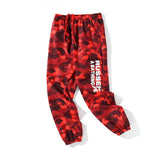 A Ape Print Pant Fashion Brand Camouflage Letters Printed Casual Trousers Sweatpants