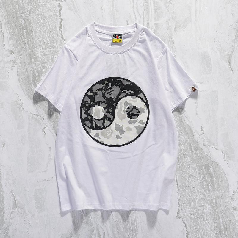 A Ape Print T Shirt Round Neck Summer Casual Cartoon Short Sleeve Pullover Anime T-shirt