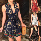 Valentine's Day Outfits EBay AliExpress Amazon Hot Sale V-neck Lace up Fashion Sexy Print Dress