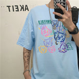 Harajuku Clothing Men's T-shirt Classic Shirts Summer Cartoon Printed Men's and Women's Loose Short-Sleeved T-shirt