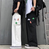 Harajuku Clothing Men Classic Retro Pants Straight Leg Pan Summer Solid Color Straight Wide Leg Pants Men's and Women's Casual Pants Trousers