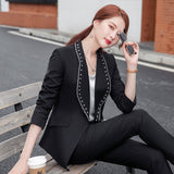 Women Pants Suit Uniform Designs Formal Style Office Lady Bussiness Attire Fashion Spring And Autumn Formal Suit Work Clothes