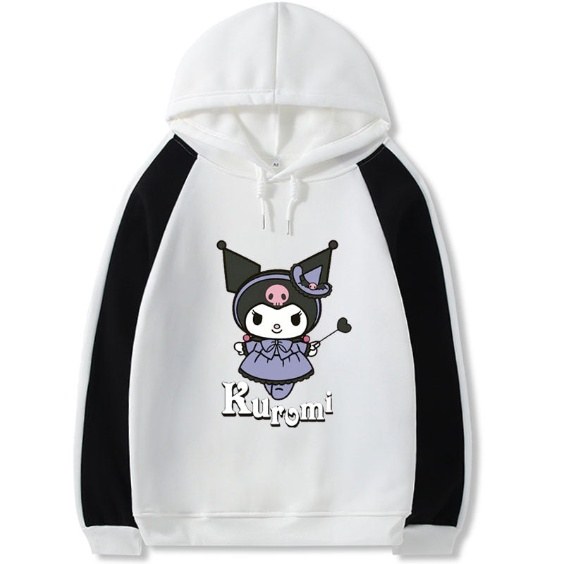 Kuromi Hoodie Winter Long Sleeve Printed Casual plus Size Loose Top