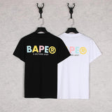 A Ape Print T Shirt Summer Loose Leisure Pullover Letter Short Sleeve T-shirt