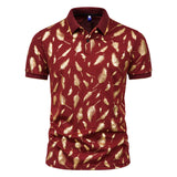 Men Shirt Fashion Slim Fit Shirt Short Sleeve Shirt Large Size Casual Top Summer Men's Fashion Print Short Sleeve Lapel T-shirt Polo Shirt