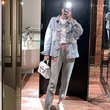 Pearl Jean Jacket Autumn Coat Women's Fashion Loose Spring and Autumn Tops
