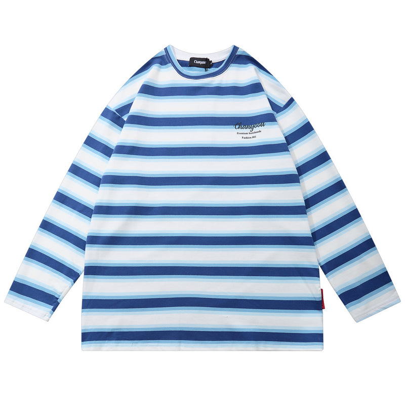 Letter Printed Striped Sweater Men's plus Size Retro Sports Baggy Coat Sweater Fleece Lined Sweatshirt Men Thermal Hoodie