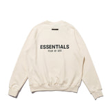 Fog Essentials Long Sleeve round Neck Sweatshirt Double Line Back Letter Crew Neck Pullover Sweatshirt